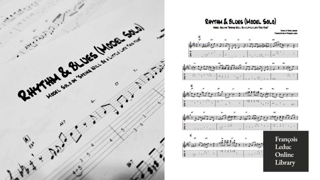 Rhythm & Blues Study - Model Solo on 'Spring Will Be A Little Late This Year'